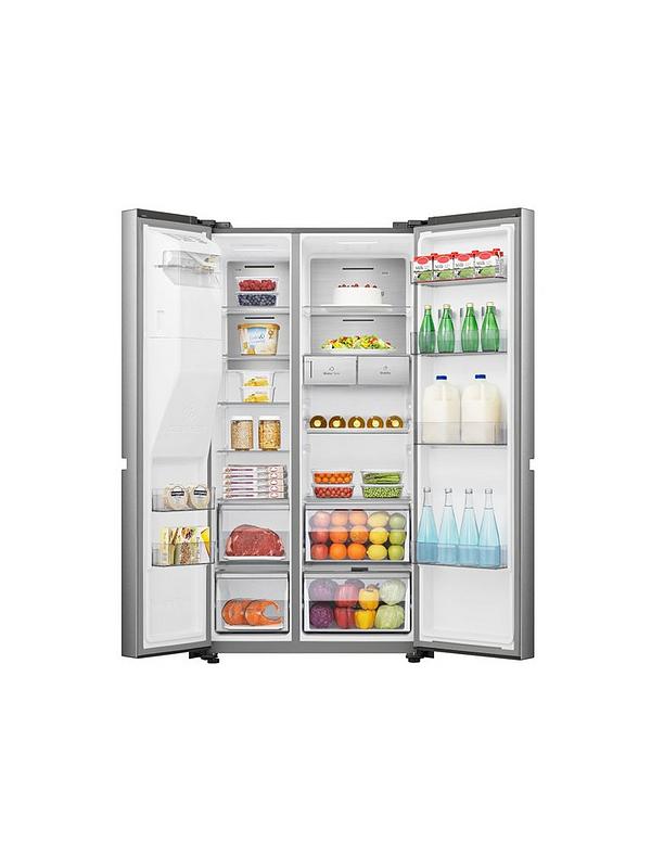 Hisense RS818N4TIE Pureflat Infinite series, 90cm Wide Side by Side, American Fridge Freezer - Stainless Steel - Image 2